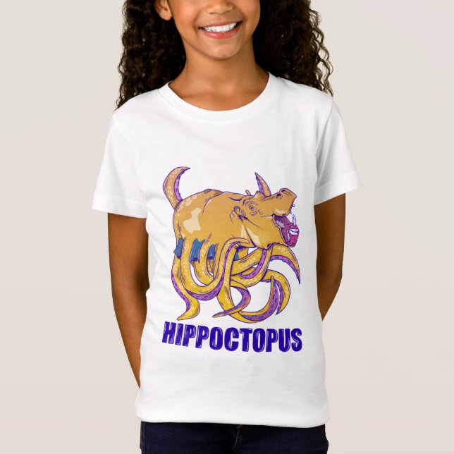 Camiseta Extraña criatura octópata hipopótomo (Anverso)
