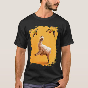 Camiseta Extraña llama satánica graciosa con taco volador