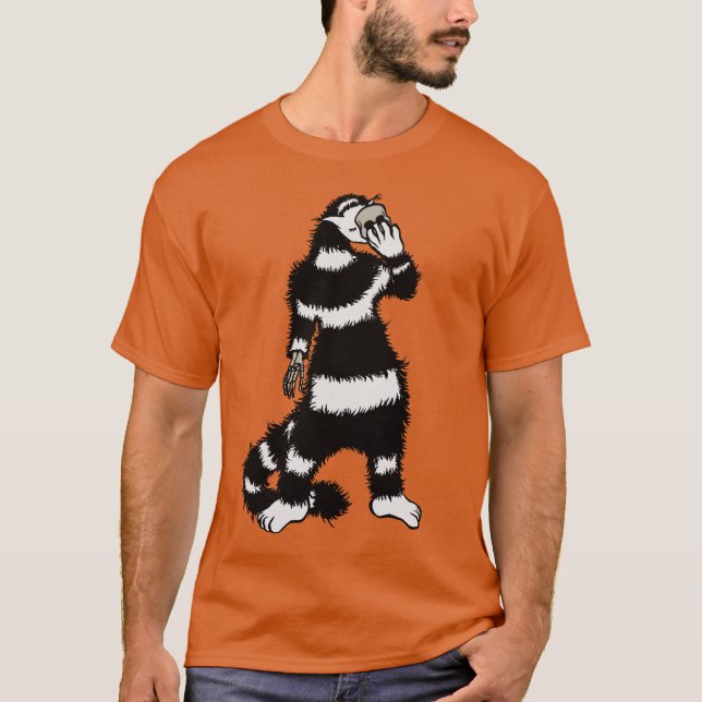 Camiseta Extraña Máscara De Cráneo De Gato Whimsical Gótica (Anverso)