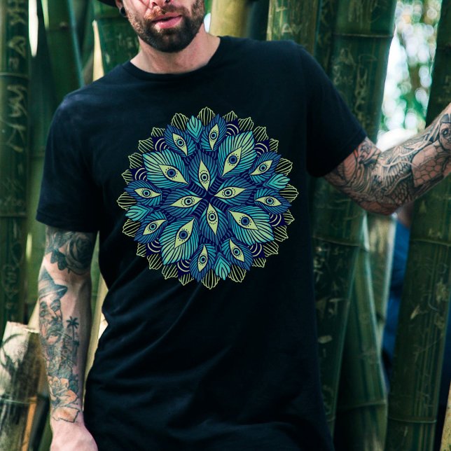 Camiseta Extraña Psicodelia Ojos Floral Azul (Subido por el creador)