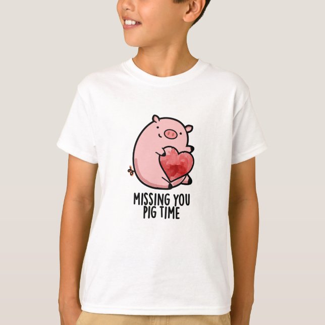 Camiseta Extrañando tu tiempo de cerdo, divertido bollo ani (Anverso)