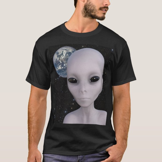 Camiseta Extranjero extraterrestre con tierra en fondo (Anverso)