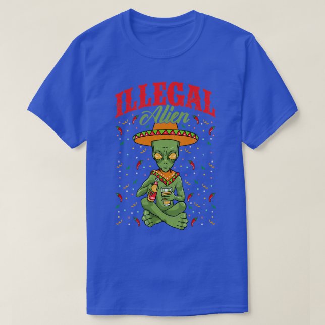 Camiseta Extranjero ilegal Cinco de Mayo (Diseño del anverso)