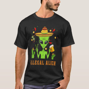 Camiseta Extranjero ilegal Cinco De Mayo bebiendo parte mex