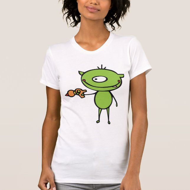 Camiseta Extranjero lindo del arma de rayo (Anverso)