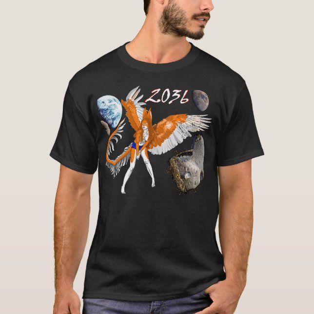 Camiseta extranjero peludo asteroide del dragón del conejo (Anverso)