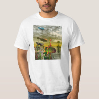 Camiseta Extranjero que mira un aircar en el cielo