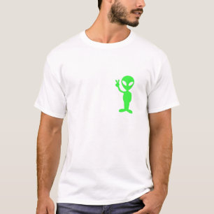 Camiseta extranjero verde de la paz