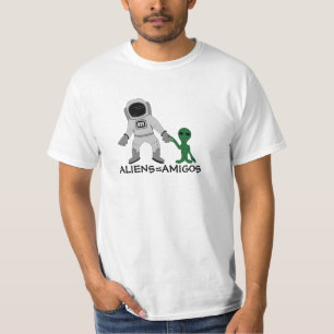 Camiseta Extranjeros = Amigos, astronautas y extraterritori