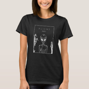 Camiseta Extranjeros chinos Hanzi Alien Ufo Conspiración Ex