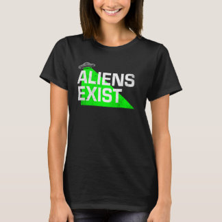 Camiseta Extranjeros de OVNI existen con luz verde angustia