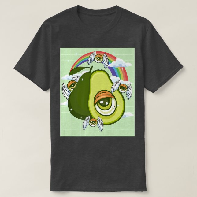 Camiseta Extraño Aesético Kawaii Aguacado Oye Winged Eyeb (Diseño del anverso)