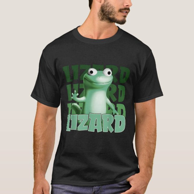 Camiseta Extraño Cómnito Hombres Hombres Lizard Liz (Anverso)