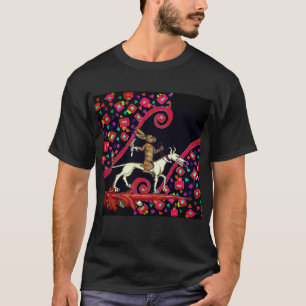 Camiseta EXTRAÑO conejo BESTIARIO MEDIEVAL montando un perr