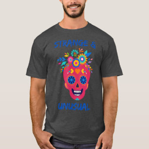 Camiseta Extraño e inusual Happy Skeleton Sugar Skull T-Shi