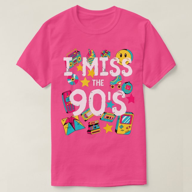 Camiseta Extraño el retroceso de la época de los 90 (Diseño del anverso)