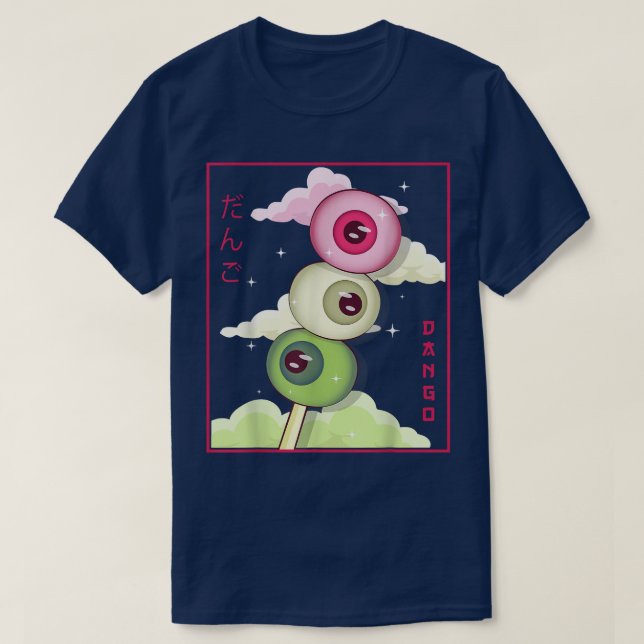 Camiseta Extraño estético Kawaii japonés Dango Mochi Ey (Diseño del anverso)