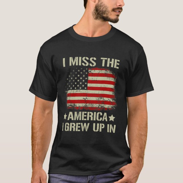 Camiseta Extraño Los Estados Unidos Que Crecí Con Bandera E (Anverso)
