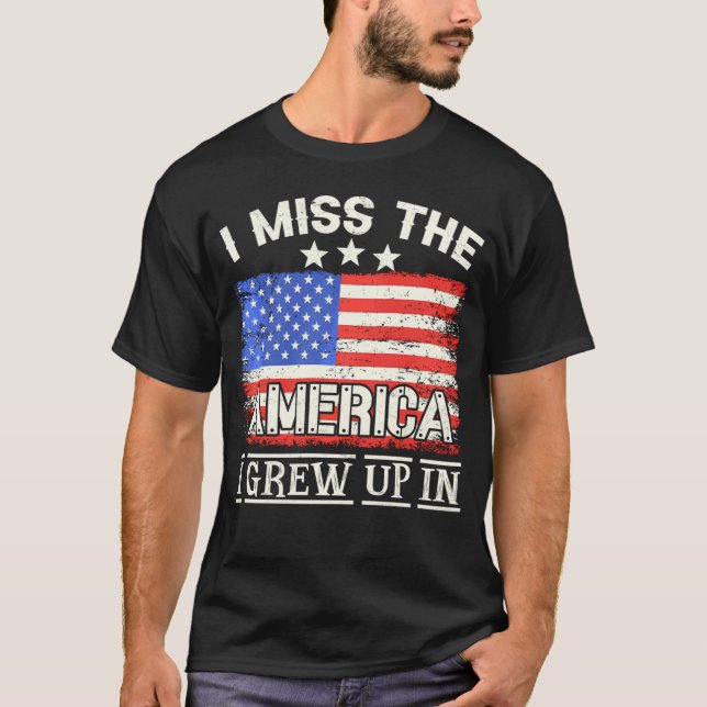 Camiseta Extraño Los Estados Unidos Que Crecí Con Bandera E (Anverso)