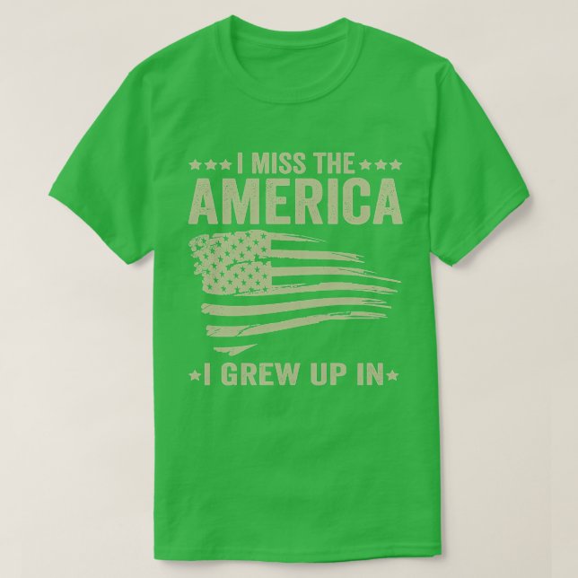 Camiseta Extraño Los Estados Unidos Que Crecí Con La Bander (Diseño del anverso)