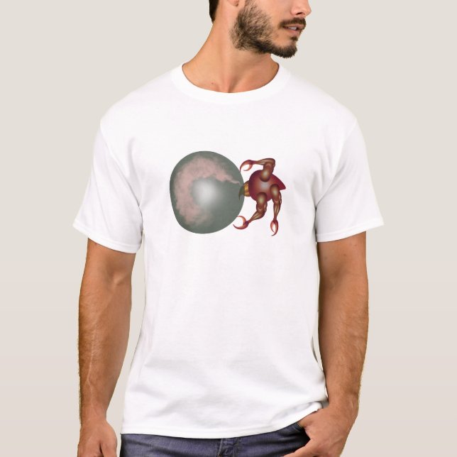 Camiseta Extraño pájaro sin alas oliendo burbuja (Anverso)