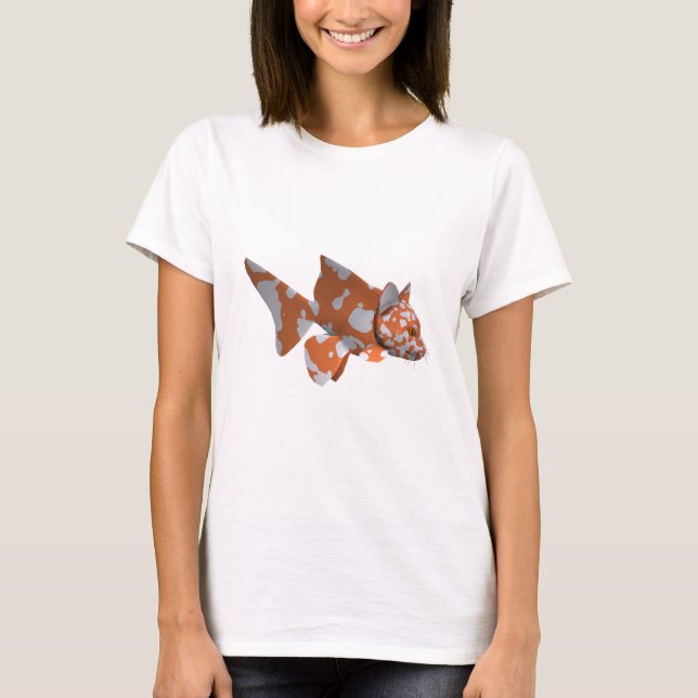Camiseta Extraño pez gordo blanco-Naranja (Anverso)