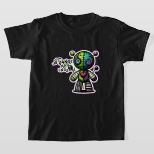Camiseta Extraño y Inusual Oso Vudú Corazón Verde Púrpura
