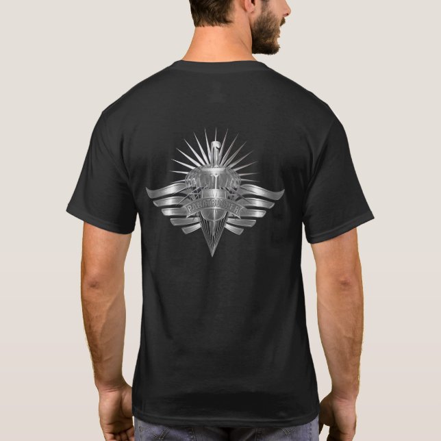 Camiseta Extraordinario diseño conmemorativo de paracaidist (Reverso)