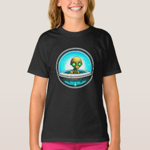 Camiseta Extraterrestre Alienígena Volando un OVNI