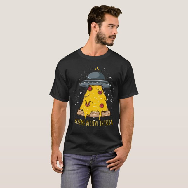 Camiseta Extraterrestre Cree en Pizza (Anverso completo)