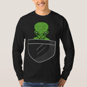 Camiseta Extraterrestre En El Bolsillo Ovni Espacio Extrate