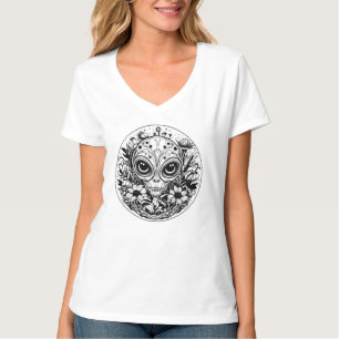 Camiseta Extraterrestre en la noche estrellada de flores