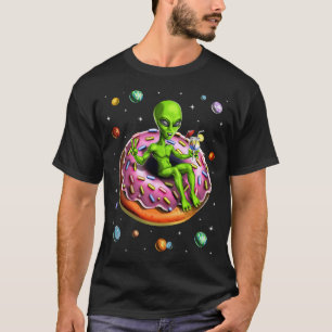 Camiseta Extraterrestre Espacial Montando Donut