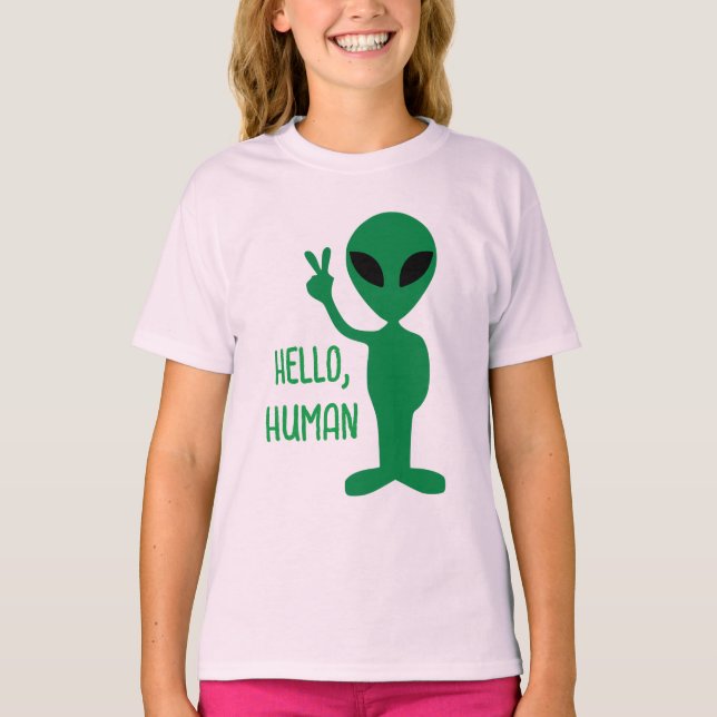 Camiseta Extraterrestre - Hola Humano (Anverso)