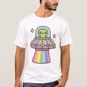 Camiseta Extraterrestre Lindo En Nave Espacial OVNI Con Ray