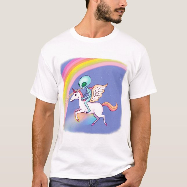 Camiseta Extraterrestre montando un Pegaso (Anverso)