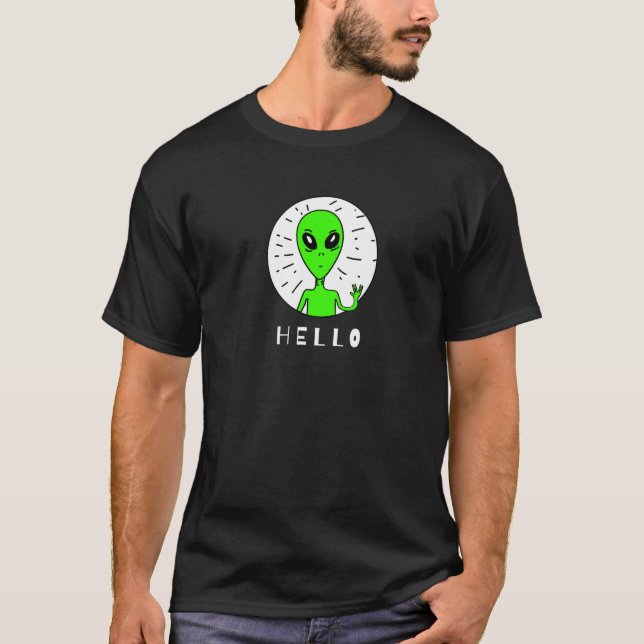 Camiseta Extraterrestre Verde Espeluznante (Anverso)