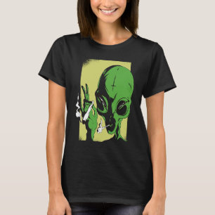 Camiseta extraterrestres alienígenas ovni fumando