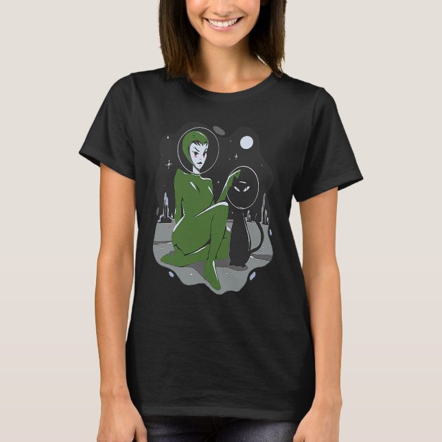 Camiseta extraterrestres de espacio alienígena ufo gato de  (Anverso)