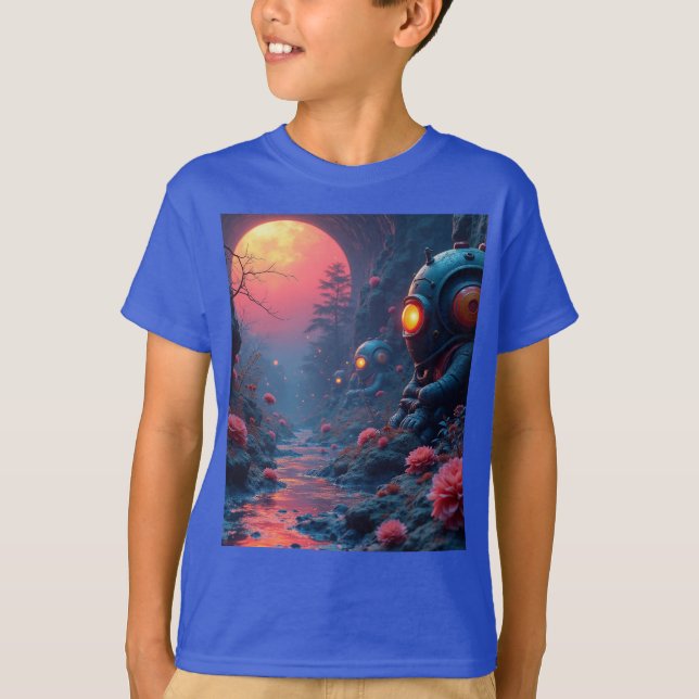 Camiseta Extraterrestres en el jardín (Anverso)