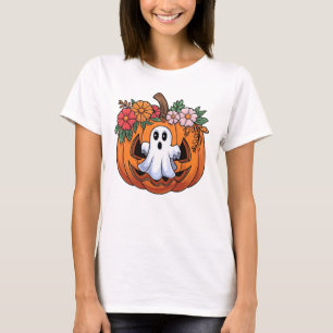 Camiseta Extravagante Calabaza de Halloween Playosa Camiset