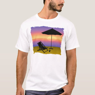 Camiseta Extremo de los días en la playa con el paraguas y