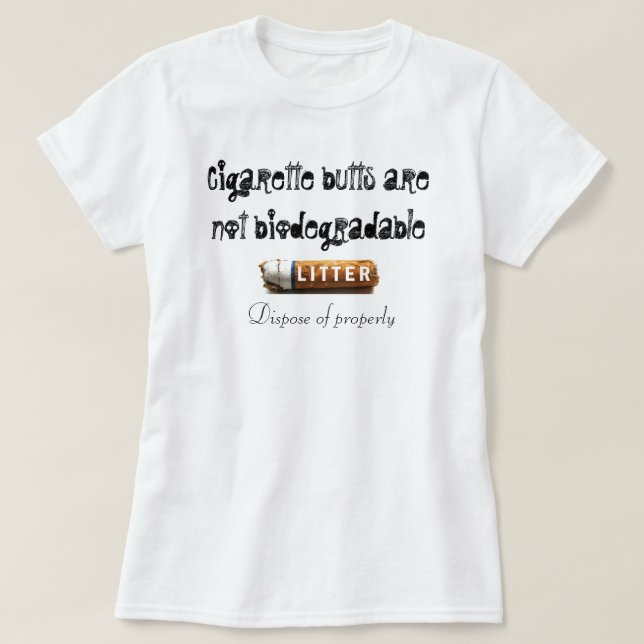 Camiseta Extremos de cigarrillo = litera tóxica (Diseño del anverso)