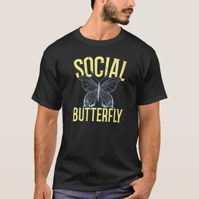 Camiseta Extrovertida personalidad de mariposa social (Anverso)