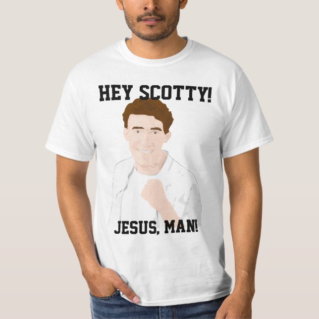 Camiseta ¡Ey Scotty, Jesús, hombre! (Anverso)