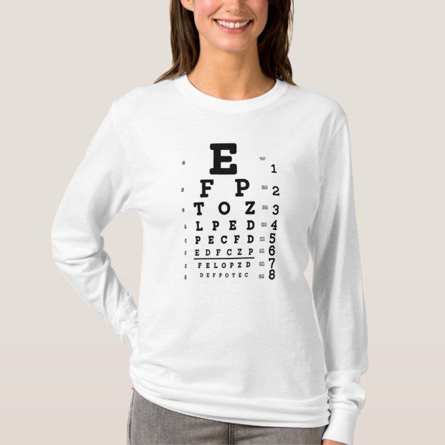Camiseta Eye Chart Optometrist (Anverso)