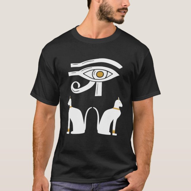 Camiseta Eye Of Horus Ancient Egyptian Cat Mythology Symbol (Anverso)