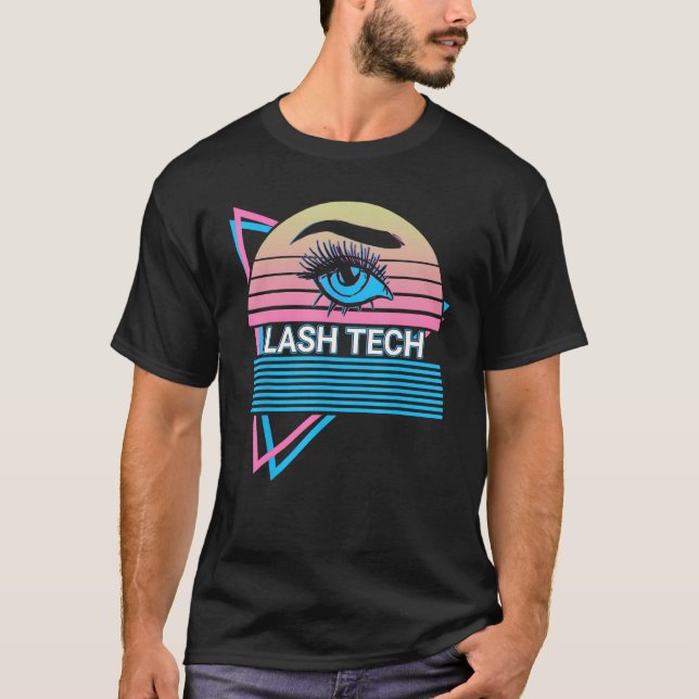 Camiseta Eyelash Lash Artist Eyelashes Retro Lash Tech (Anverso)