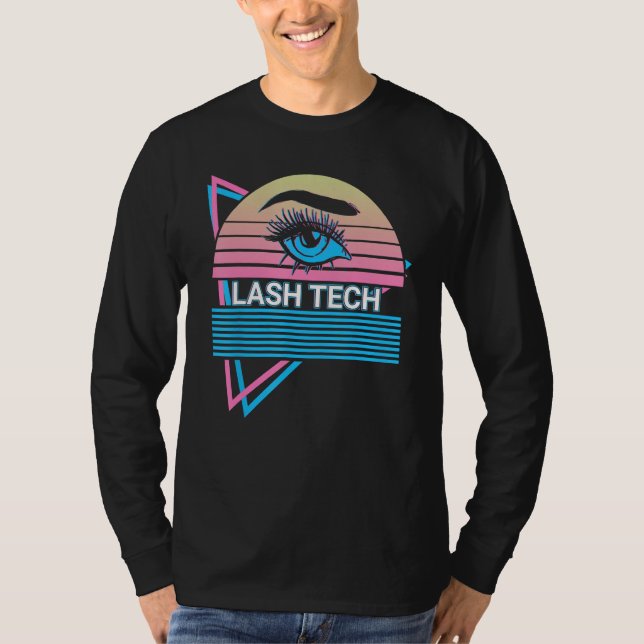 Camiseta Eyelash Lash Artist Eyelashes Retro Lash Tech (Anverso)