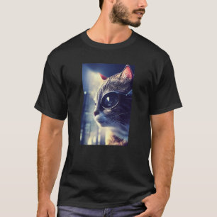 Camiseta Eyepatch Cat Kitty Mascota Animal Cyborg Robot